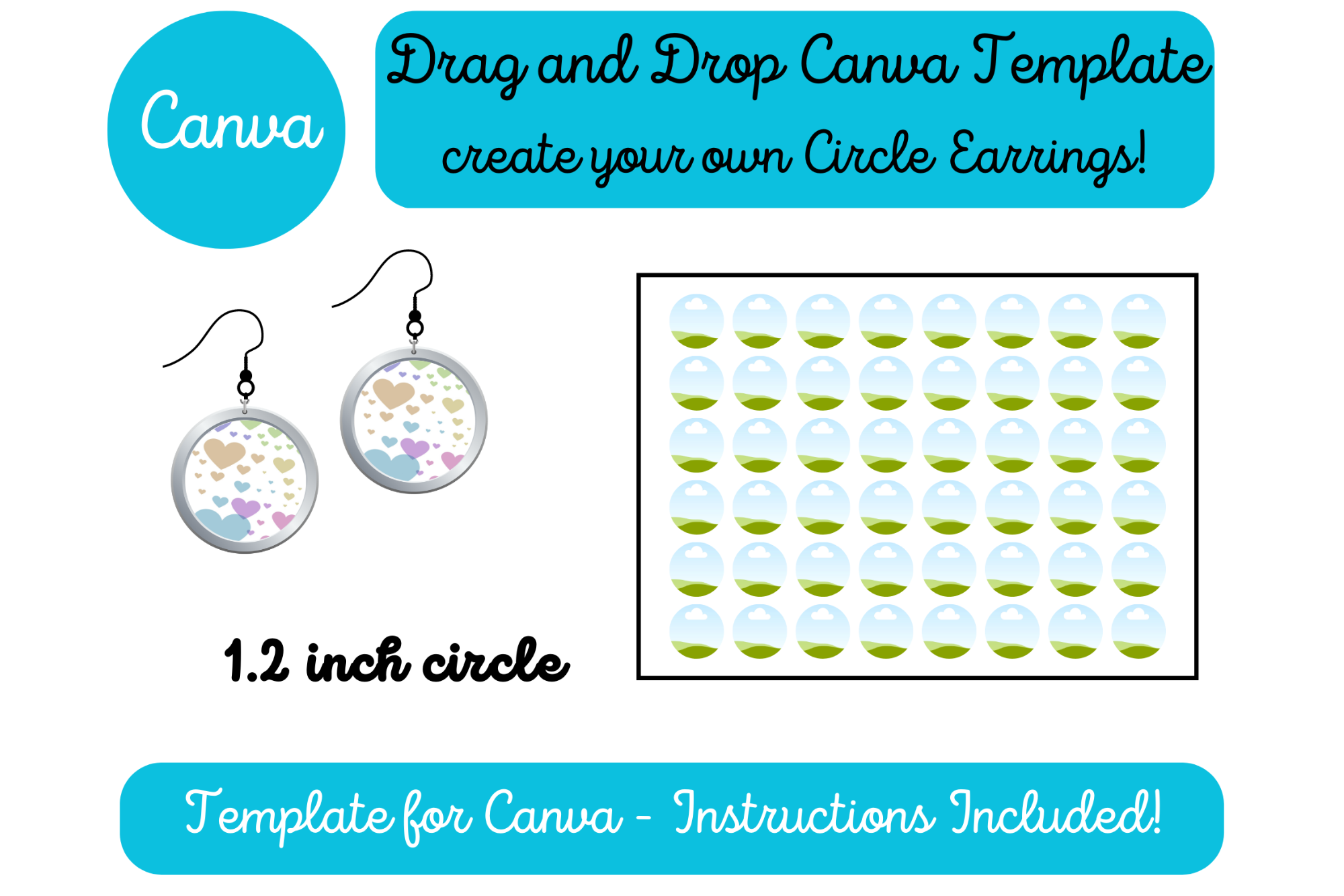 Circle Earring Template for Canva