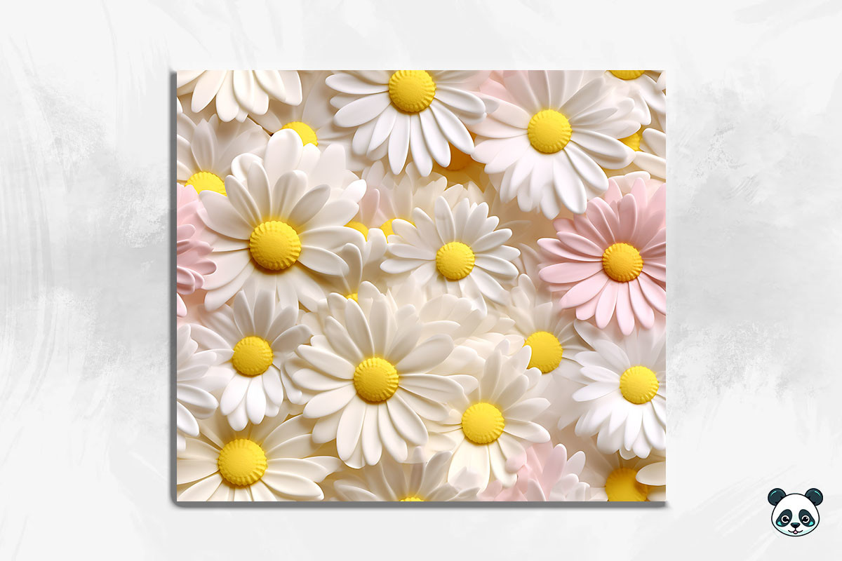 Daisy Flower 3D Seamless Pattern Graphic by Pandastic · Creative Fabrica