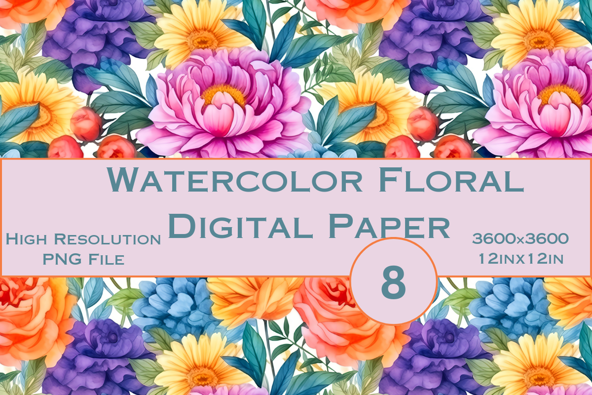 Floral Digital Paper Graphic by Chase Minds Creative · Creative Fabrica