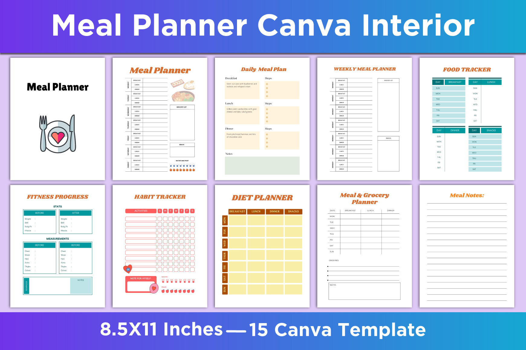 Meal Planner Canva Interior