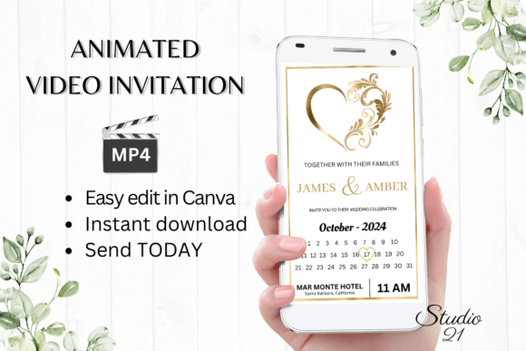 Minimalist Wedding Invitation W8910B