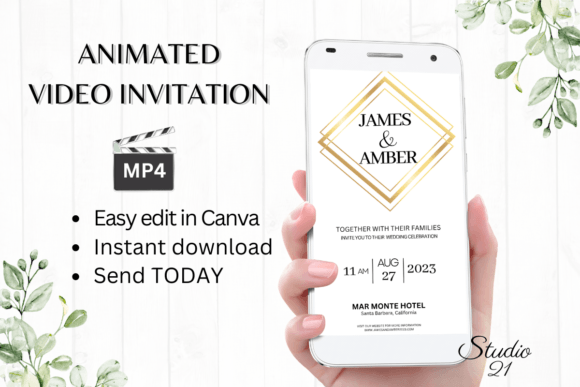 Minimalist Wedding Invitation W8912
