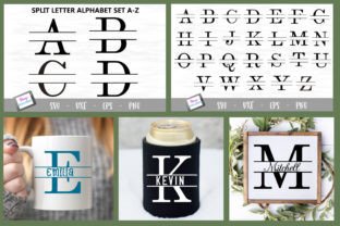 Split A Initial Split Letters a-Z - Split Monograms Graphic by stacysdigitaldesigns ...