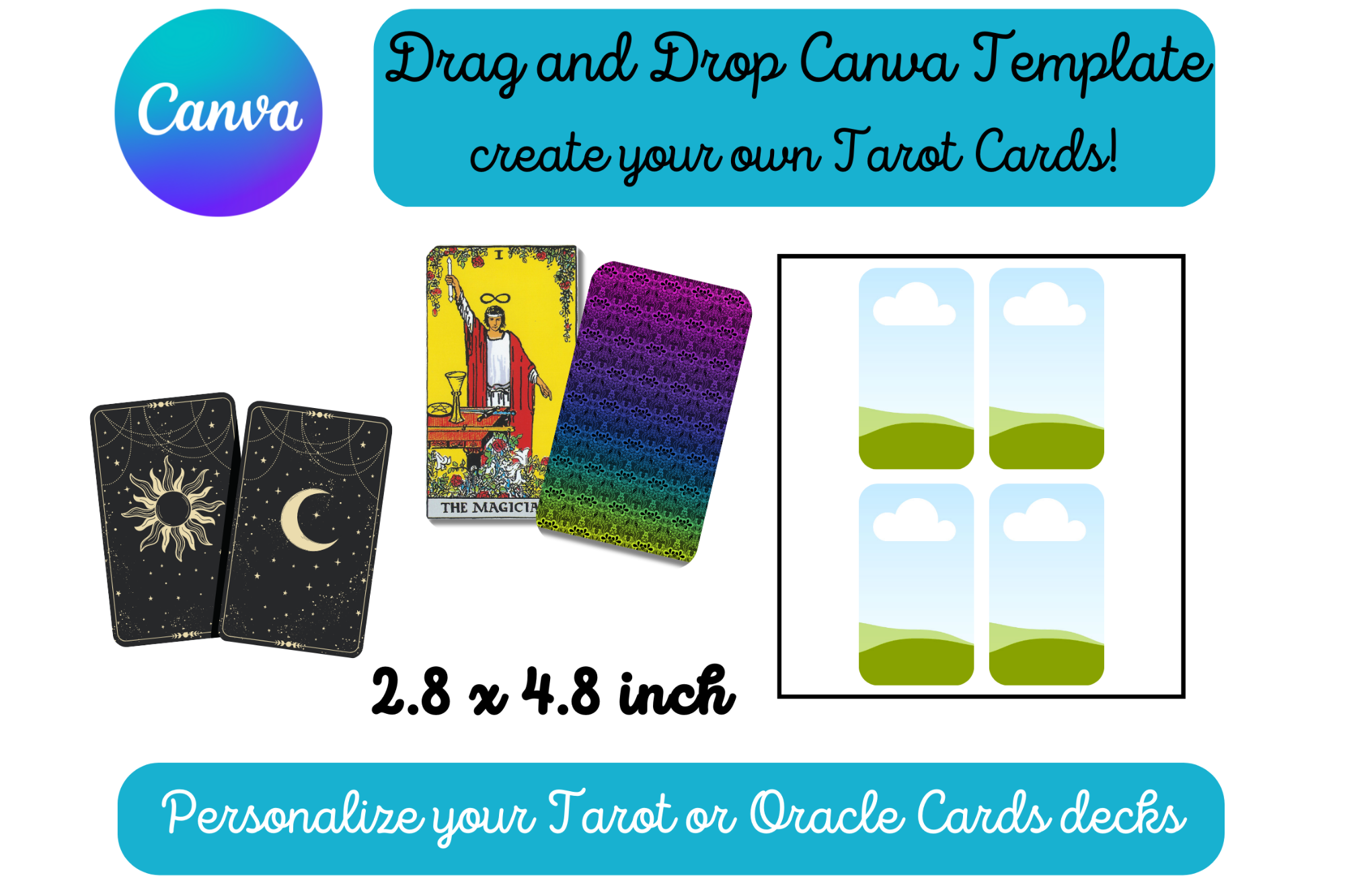 Tarot Card Template for Canva
