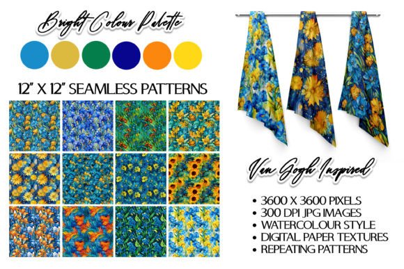 Van Gogh Inspired Seamless Patterns