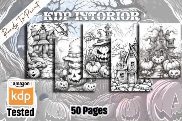 Halloween Coloring Pages-KDP Graphic by Excellent Design · Creative Fabrica
