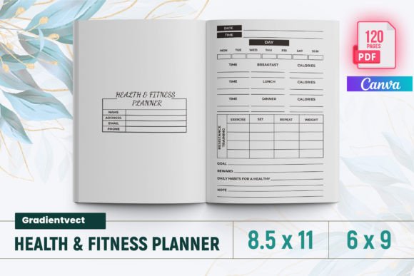(KDP) Health & Fitness Planner Canva