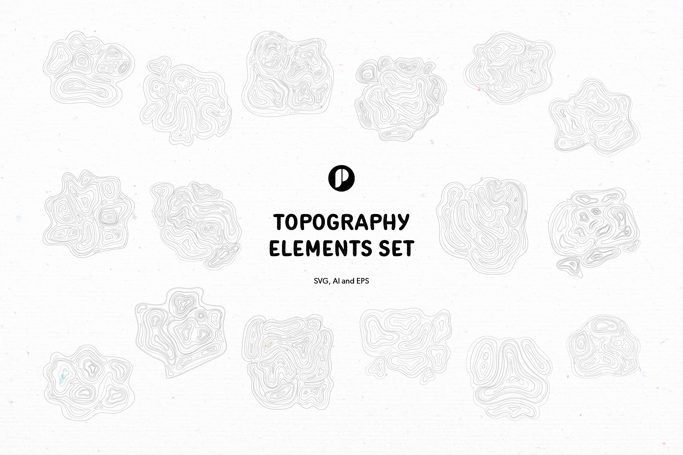 Line Topography Elements Set Graphic by peterdraw · Creative Fabrica
