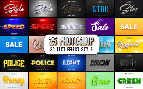 25 Photoshop 3d Text Effect Style Gráfico Estilos de Capa Por mdjahidul99519