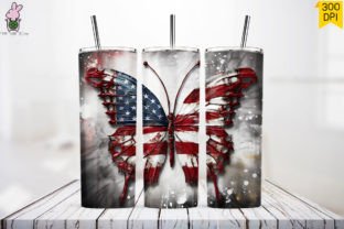 3D America Butterfly Tumbler Wrap 14 Graphic by Turtle Rabbit ...