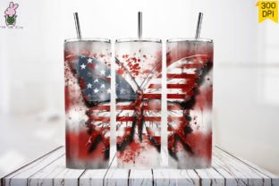 3D America Butterfly Tumbler Wrap 8 Graphic by Turtle Rabbit · Creative ...