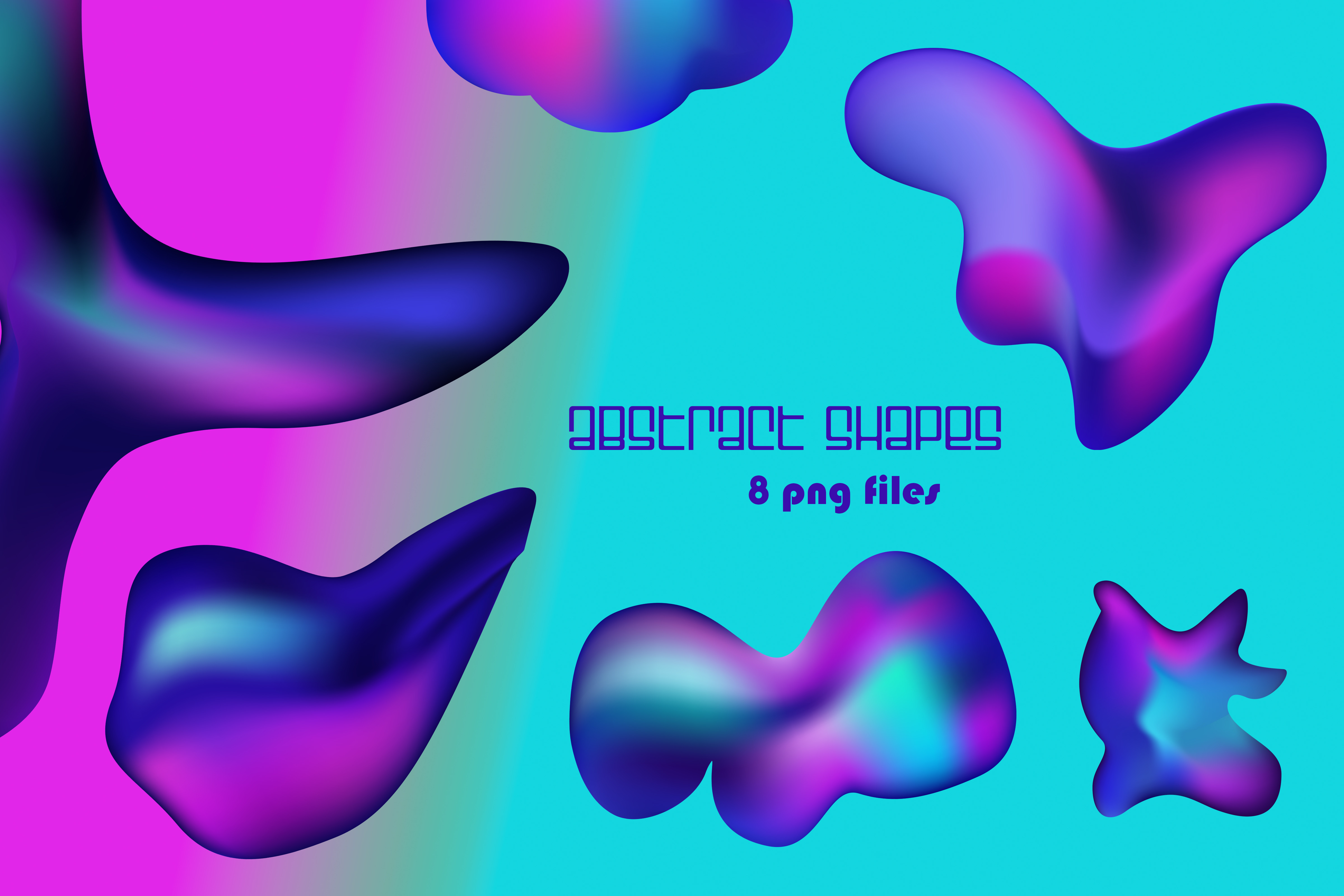 Abstract Futuristic Shapes Gradient Blot