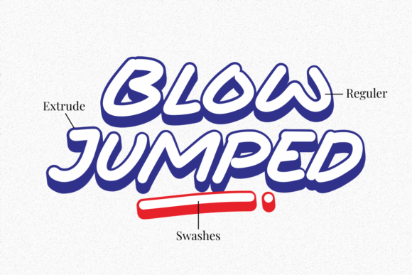 Blow Jumped Font PNG with transparent background - Preview 1
