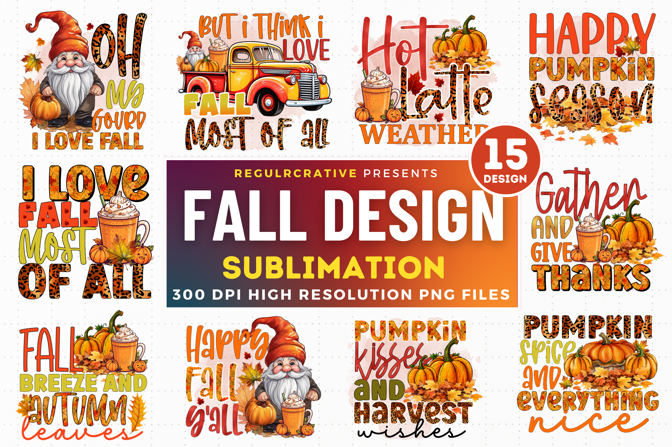 Fall Sublimation Bundle Graphic by Regulrcrative · Creative Fabrica
