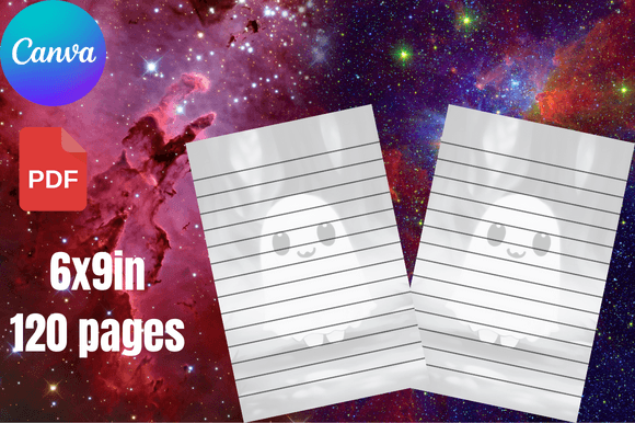Cute Ghost Interior Journal Paper Lined Graphics