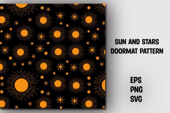 Sun and Stars Door Mat Pattern Graphic Patterns By nurearth