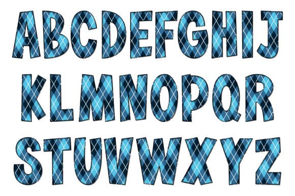 Blue Geometric Font - Preview 1