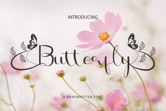 Preview specimen of Butterfly decorative font