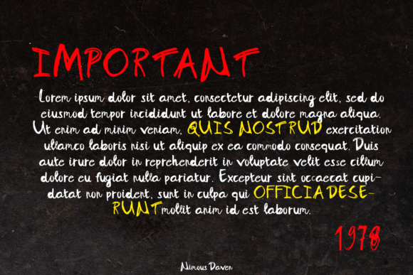 Nimous Daven Font PNG with transparent background - Preview 2
