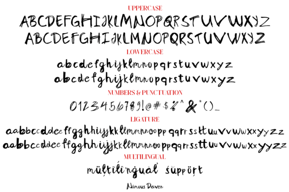 Nimous Daven Font PNG with transparent background - Preview 4