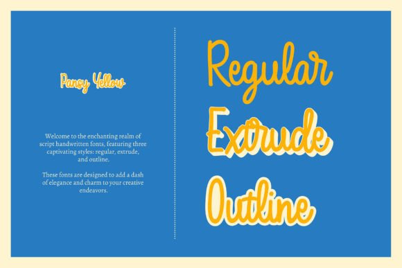 Pansy Yellow Font PNG with transparent background - Preview 1