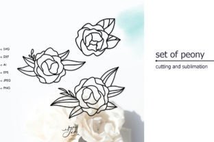 Peony Set SVG Graphic by Paperjamlab · Creative Fabrica