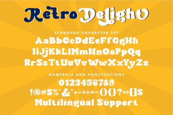 Retro Delight Font PNG with transparent background - Preview 5