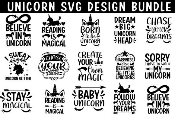 Unicorn Svg Bundle Graphics 1