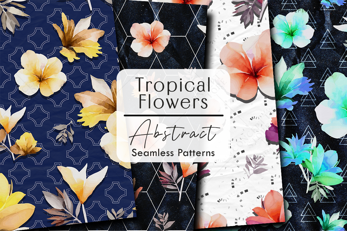 Abstract Tropical Flower Seamless Graphic by Conceptty · Creative Fabrica