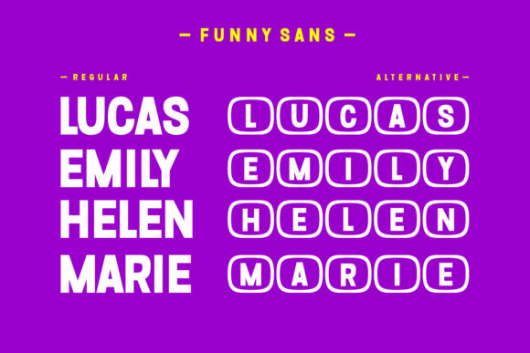 Funny Sans Font PNG with transparent background - Preview 2