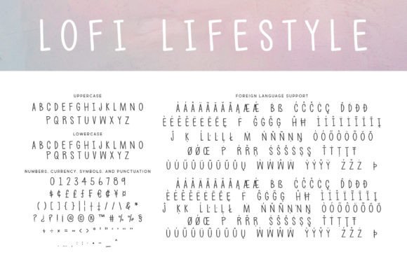 Lofi Lifestyle Font PNG with transparent background - Preview 1