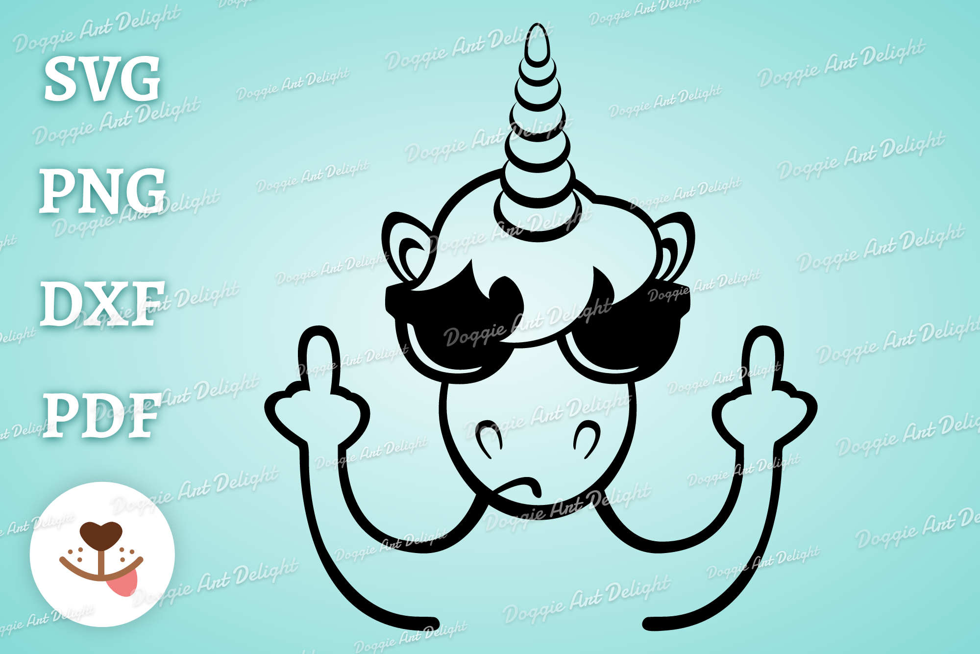 Middle Finger Unicorn Svg Png Dxf Cricut