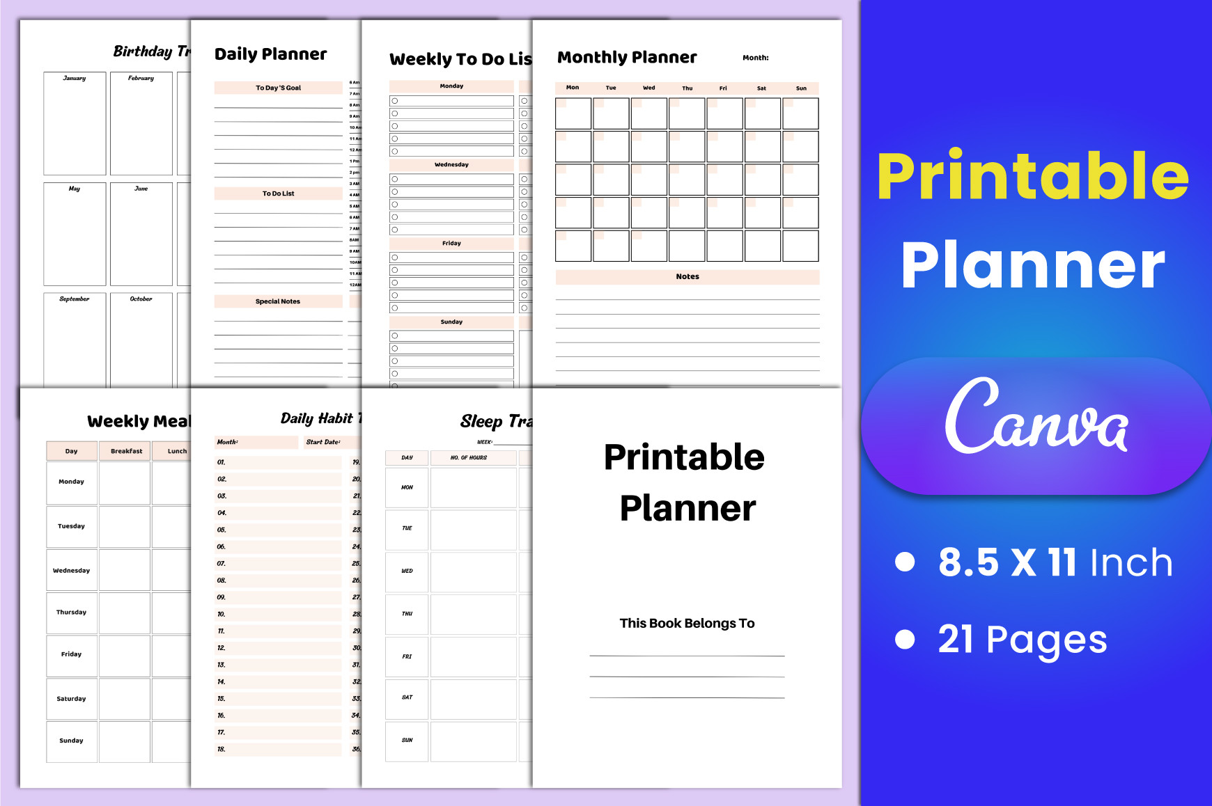 Printable Planner Canva Interior Graphic by munjixpro · Creative Fabrica