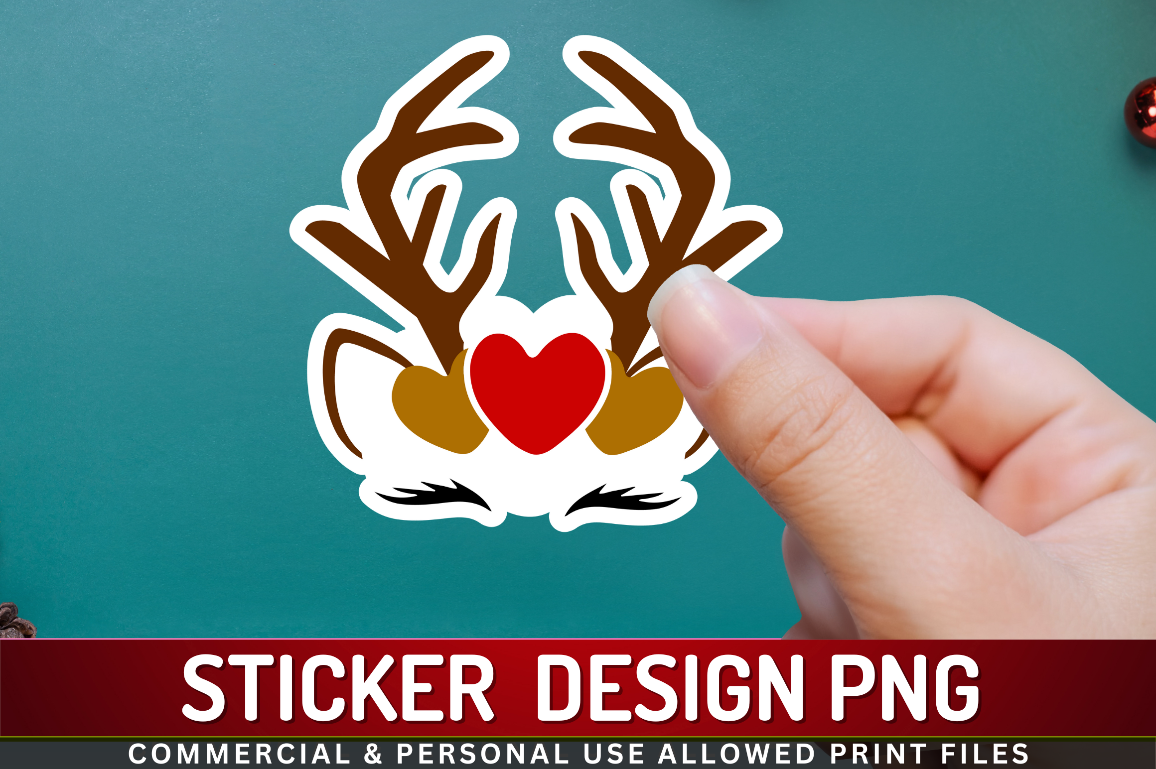 Reineer R Sticker Reindeer Sticker Graphic by Regulrcrative · Creative Fabrica