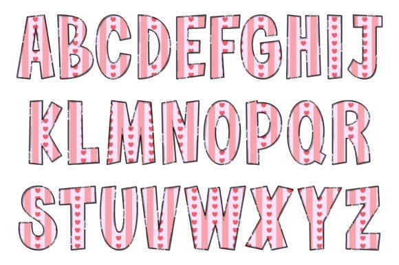 Simple Love Font PNG with transparent background - Preview 1