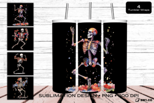 Skeleton Dancing Tumbler Wrap Graphic by sw1co design · Creative Fabrica