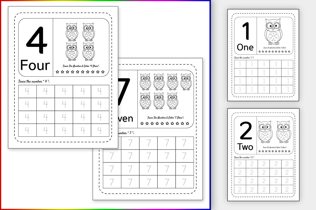1-10 Number Tracing Worksheets for Kids Graphic by TheStudyKits ...