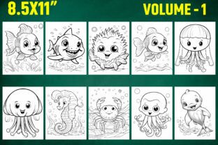 120 Cute Sea Animals Coloring Pages Graphic by ArT DeSiGn · Creative ...