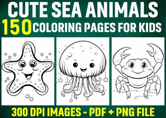 150 Cute Sea Animals Coloring Pages