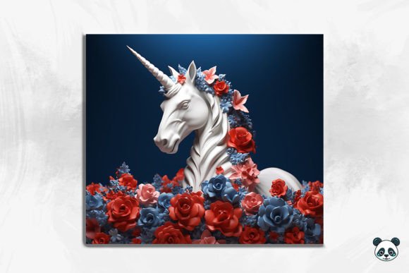 Patriotic Unicorn 3D Tumbler Wrap 6 Graphic by Pandastic · Creative Fabrica