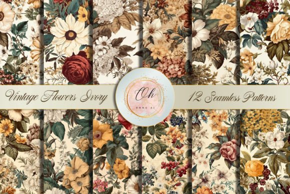 Vintage Flowers Ivory Seamless Pattern Graphic by ohhoai2023 · Creative ...