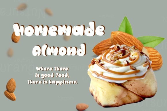 Almond Fornt Font PNG with transparent background - Preview 3