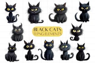 Black Cat Clipart Bundle Graphic by Dual Heart Doodles · Creative Fabrica