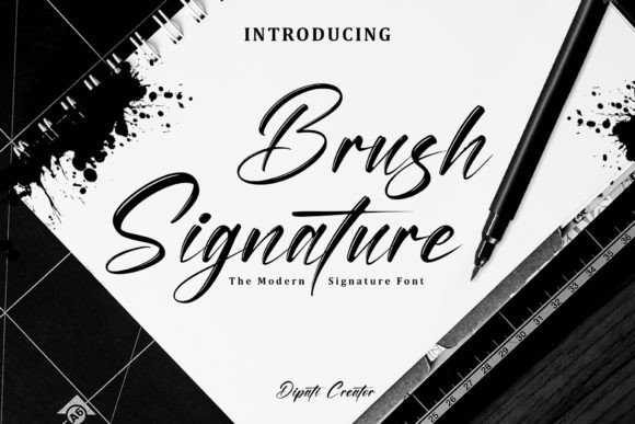 Brush Signature Font by Dipati Creator · Creative Fabrica font preview