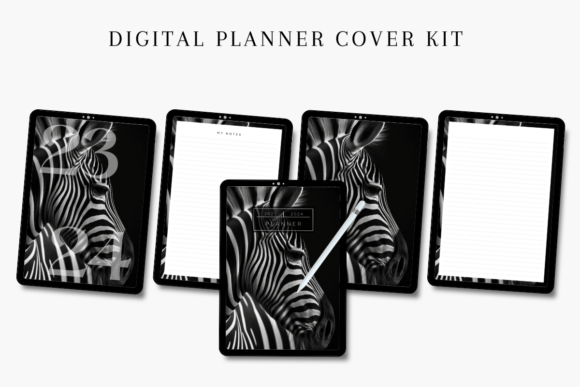 Digital Planner Cover Kit - Zebra digital planner cover