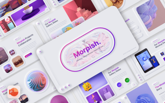 Preview of Morpish –Neumorphism Creative PowerPoint PowerPoint template