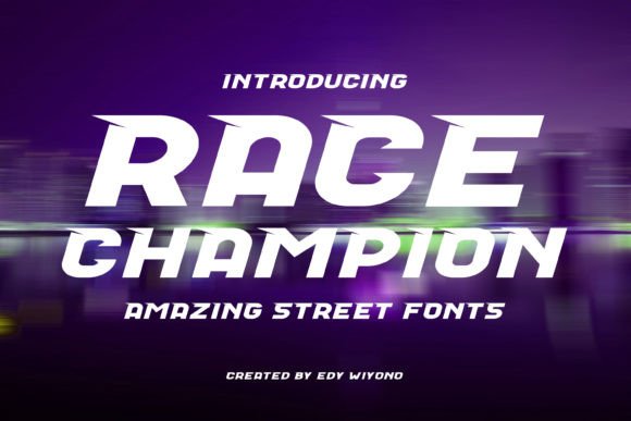 Race Champion Font PNG with transparent background - Preview 1