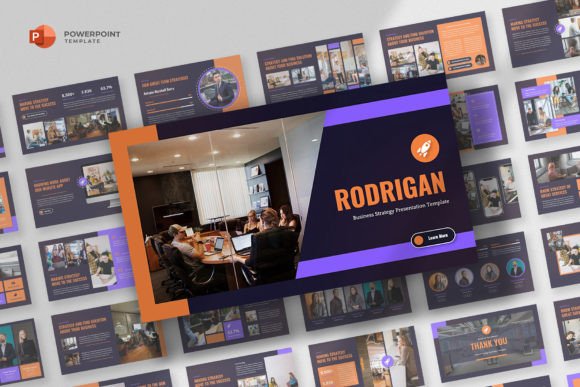 Preview of Business Strategy Powerpoint Template business report presentation template