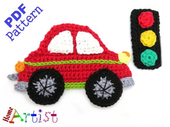 Car 1 Crochet Applique Pattern