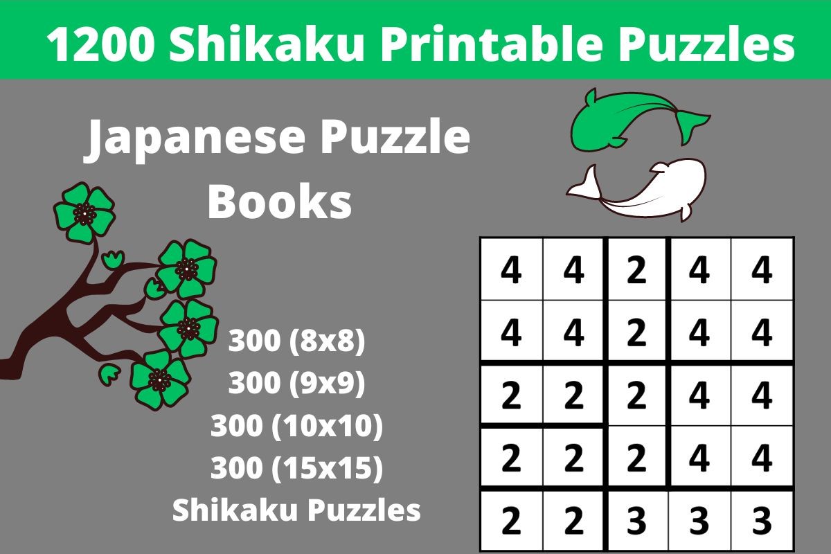 1200 Shikaku Puzzles Printable PDF Gráfico por PrintablePDFStore